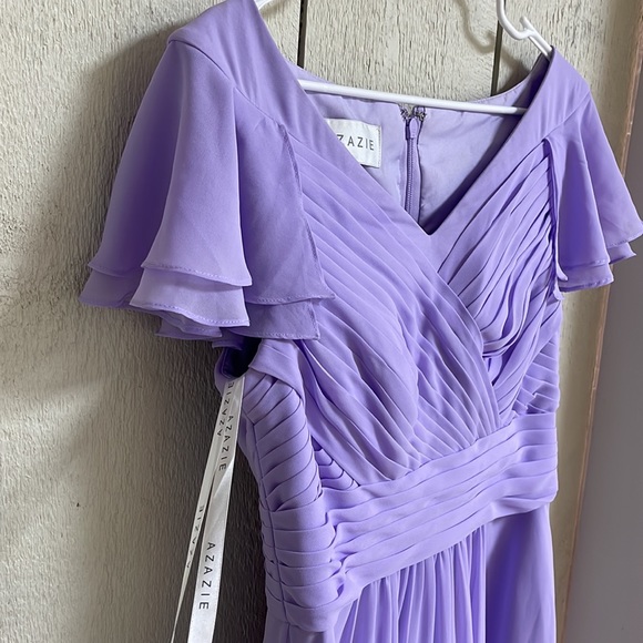 AZAZIE lavender bridesmaids dress, size A10. 100% polyester material. - Picture 3 of 6